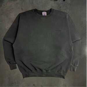 Vintage Russell Athletic Black On Black Tonal High Cotton Dense Crewneck Faded